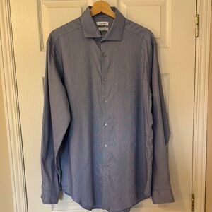 Calvin Klein Blue Dress Shirt Elegant Formal Wear